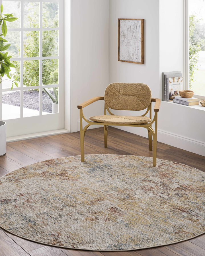 Chas Tan And Rust Contemporary Abstract Design Area Rug