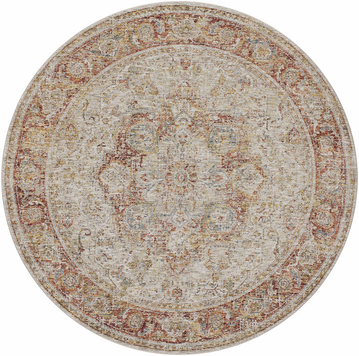 Cress Traditional Medallion Rust And Beige Area Rug