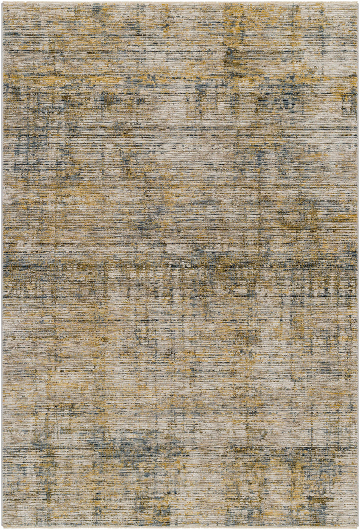 Osma Modern Abstract Design Mustard And Beige Area Rug