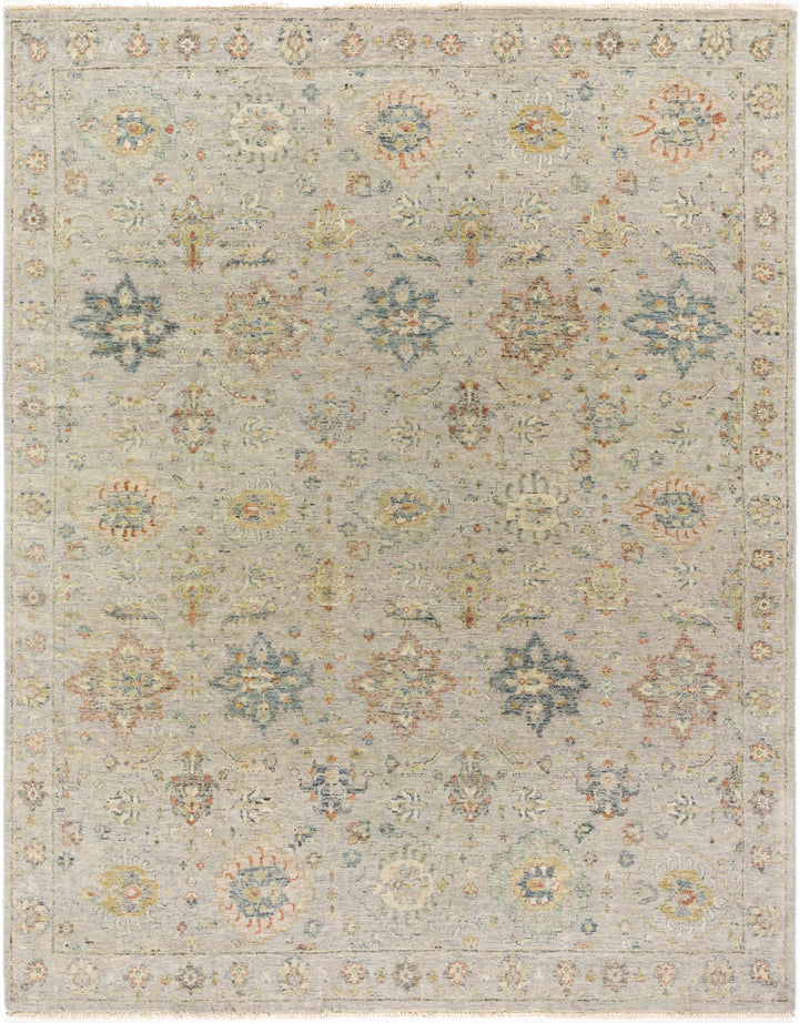 Sipocot Traditional Oushak Beige Hand Knotted Wool Area Rug
