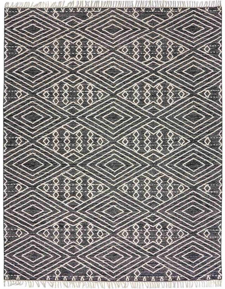 Skedee Modern Gemetrical Design Black Hand Woven Area Rug