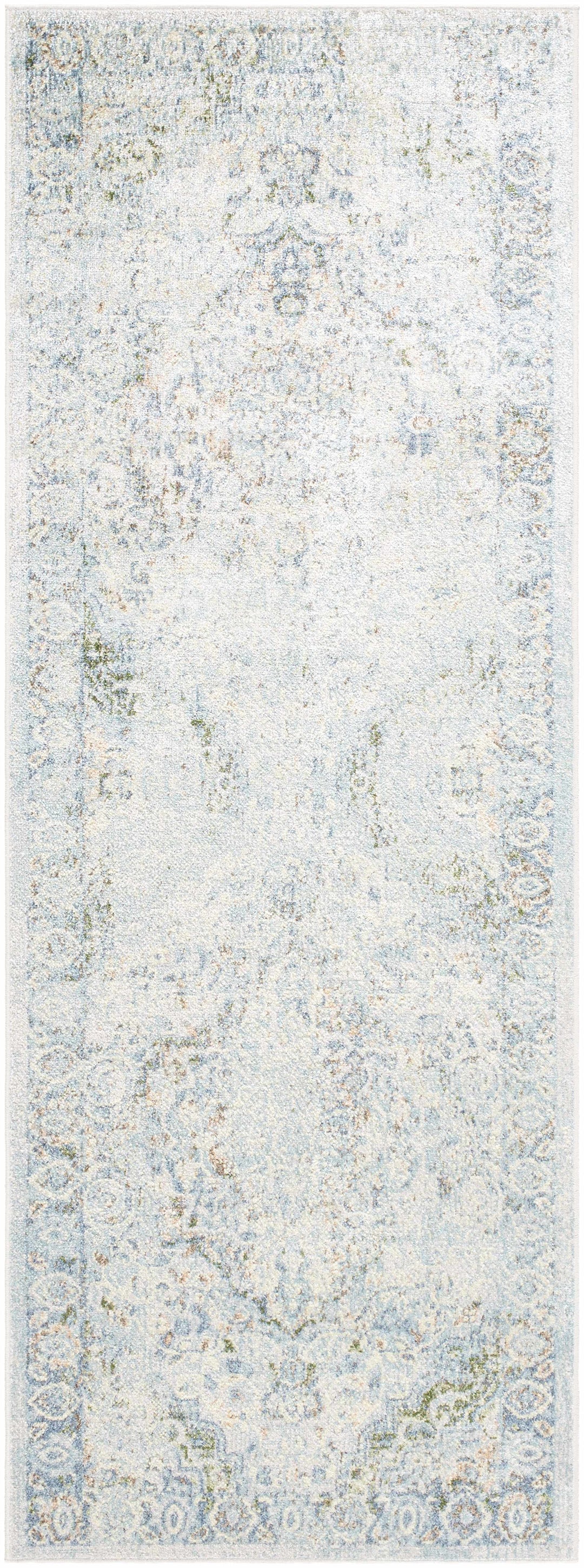 Aurum Traditional Style Beige And Blue Washable Area Rug