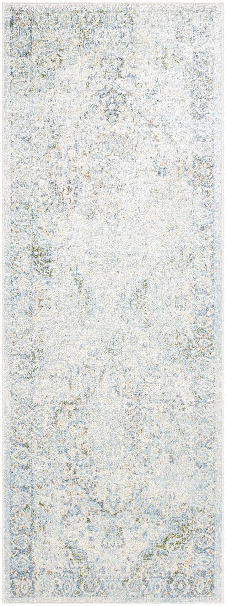 Aurum Traditional Style Beige And Blue Washable Area Rug