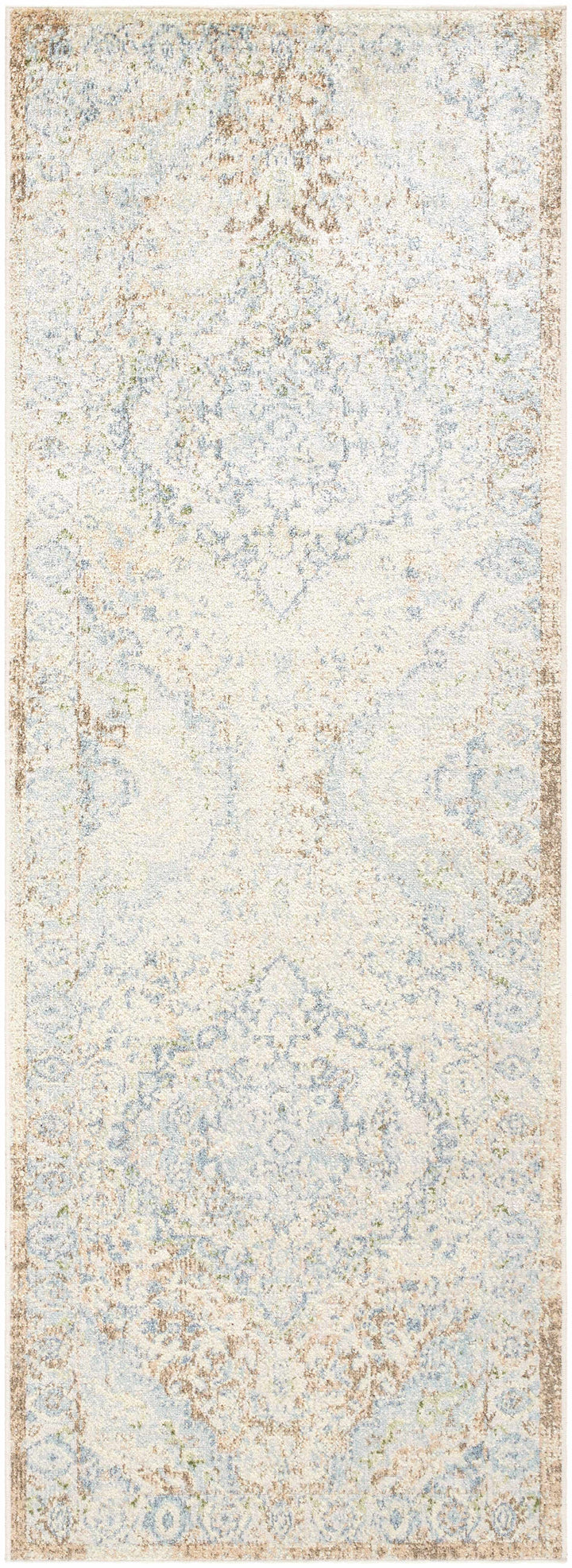 Aurum Traditional Style Blue And Beige Washable Area Rug