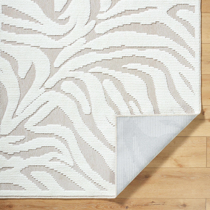 Keto Contemporary Style White Washable Area Rug