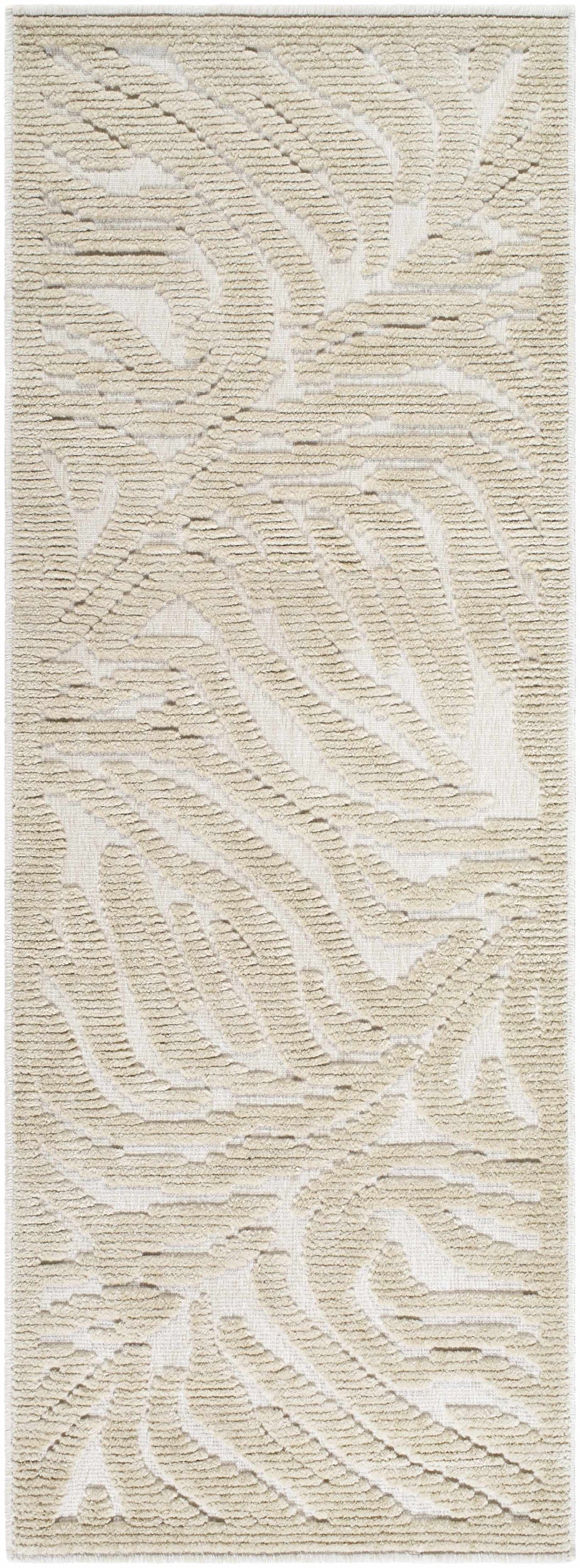 Keto Beige Contemporary Style Washable Area Rug