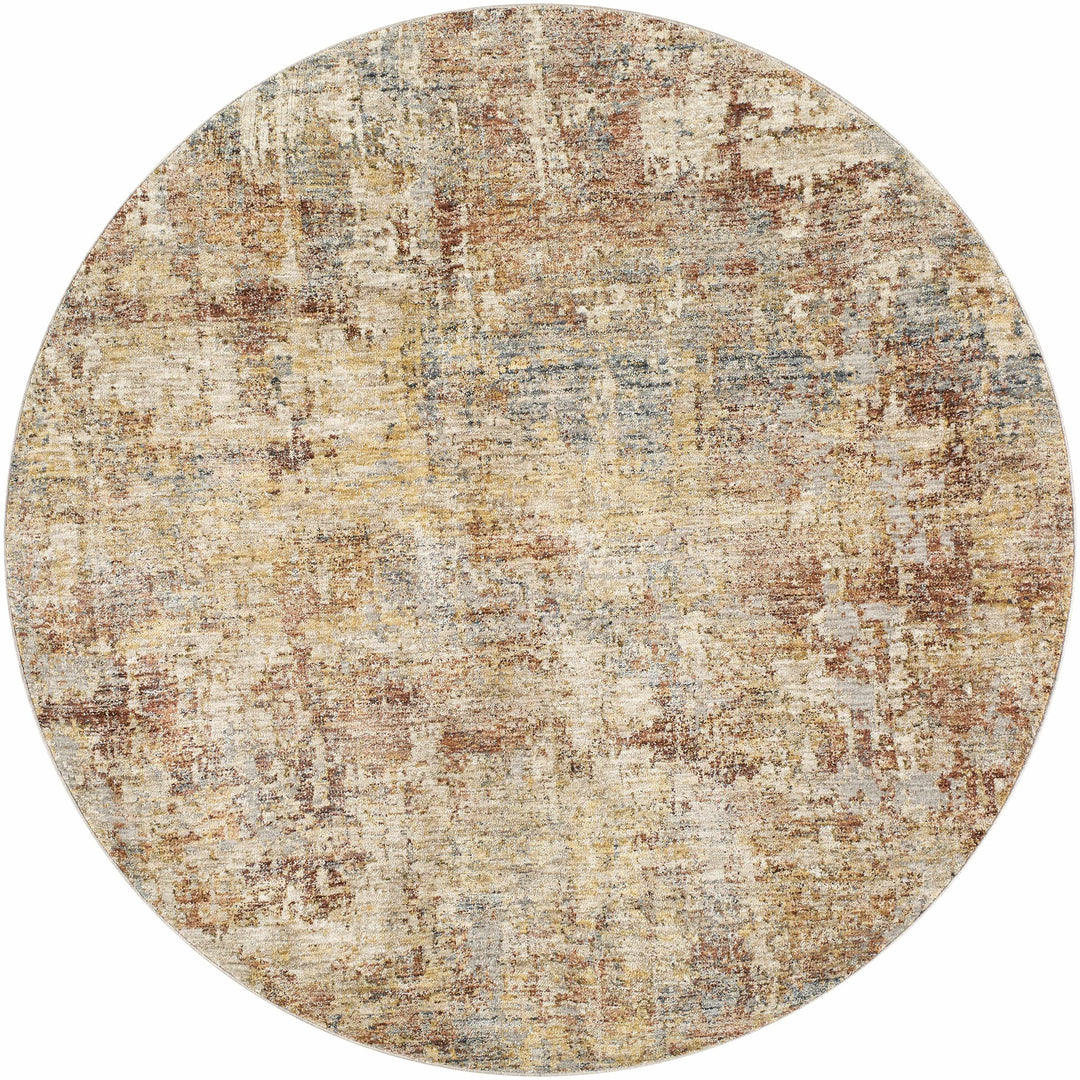 Garo Modern Abstract Design Beige And Rust Rug with Fringes
