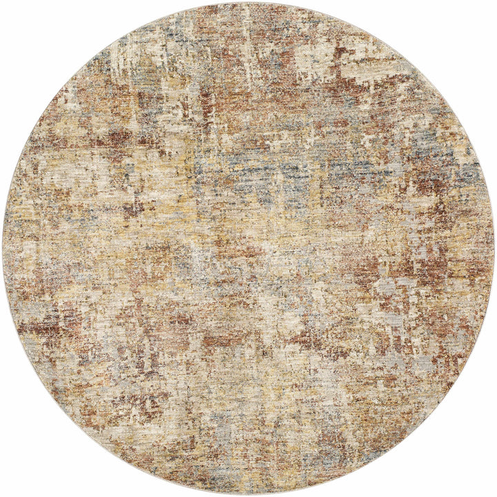 Garo Modern Abstract Design Beige And Rust Rug with Fringes