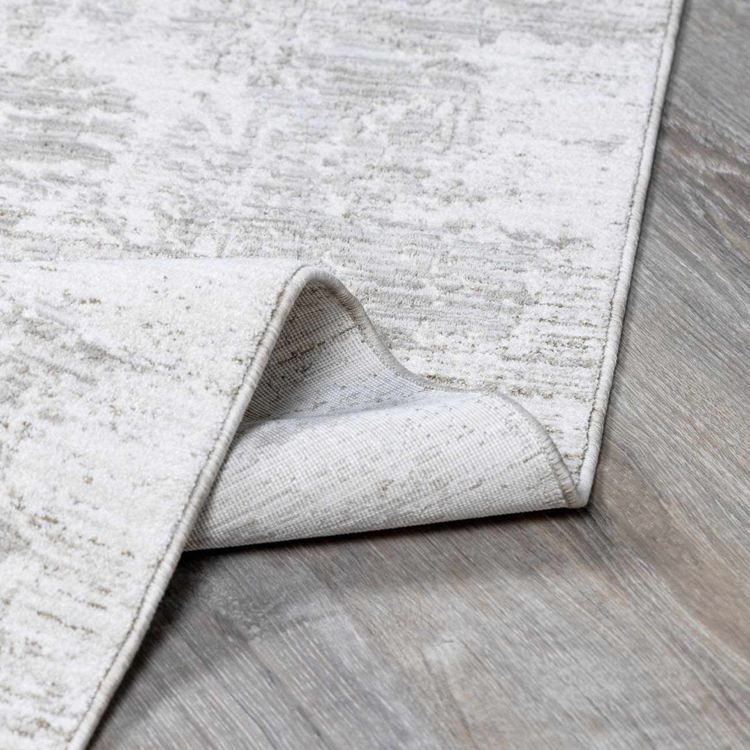 Transitional Style Gray Machine Woven Rug