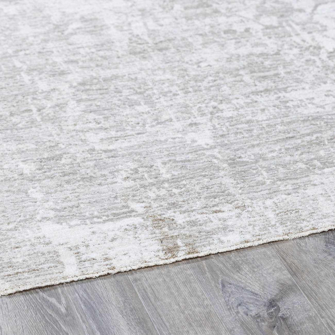 Transitional Style Gray Machine Woven Rug