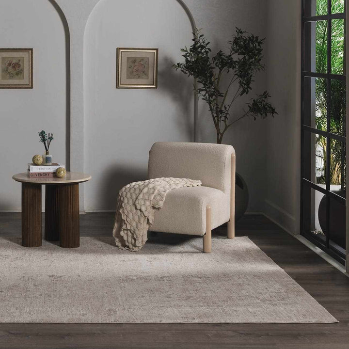 Transitional Style Gray Machine Woven Rug