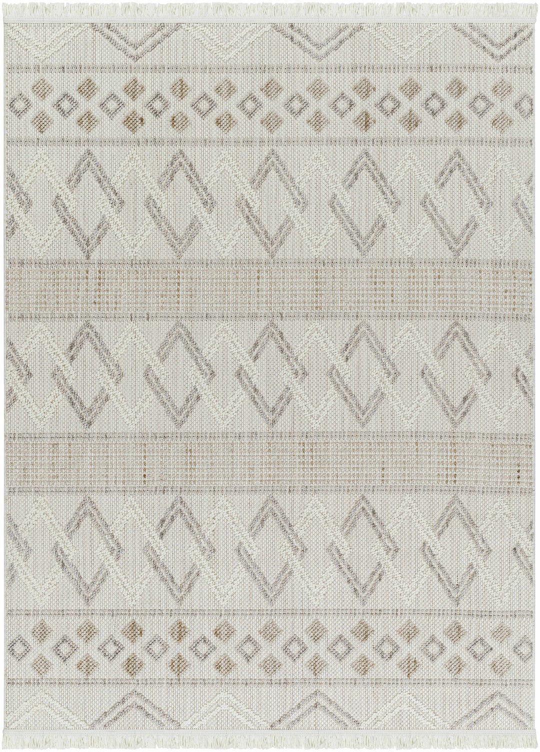 Faruq Modern Tribal Design Beige Area Rug