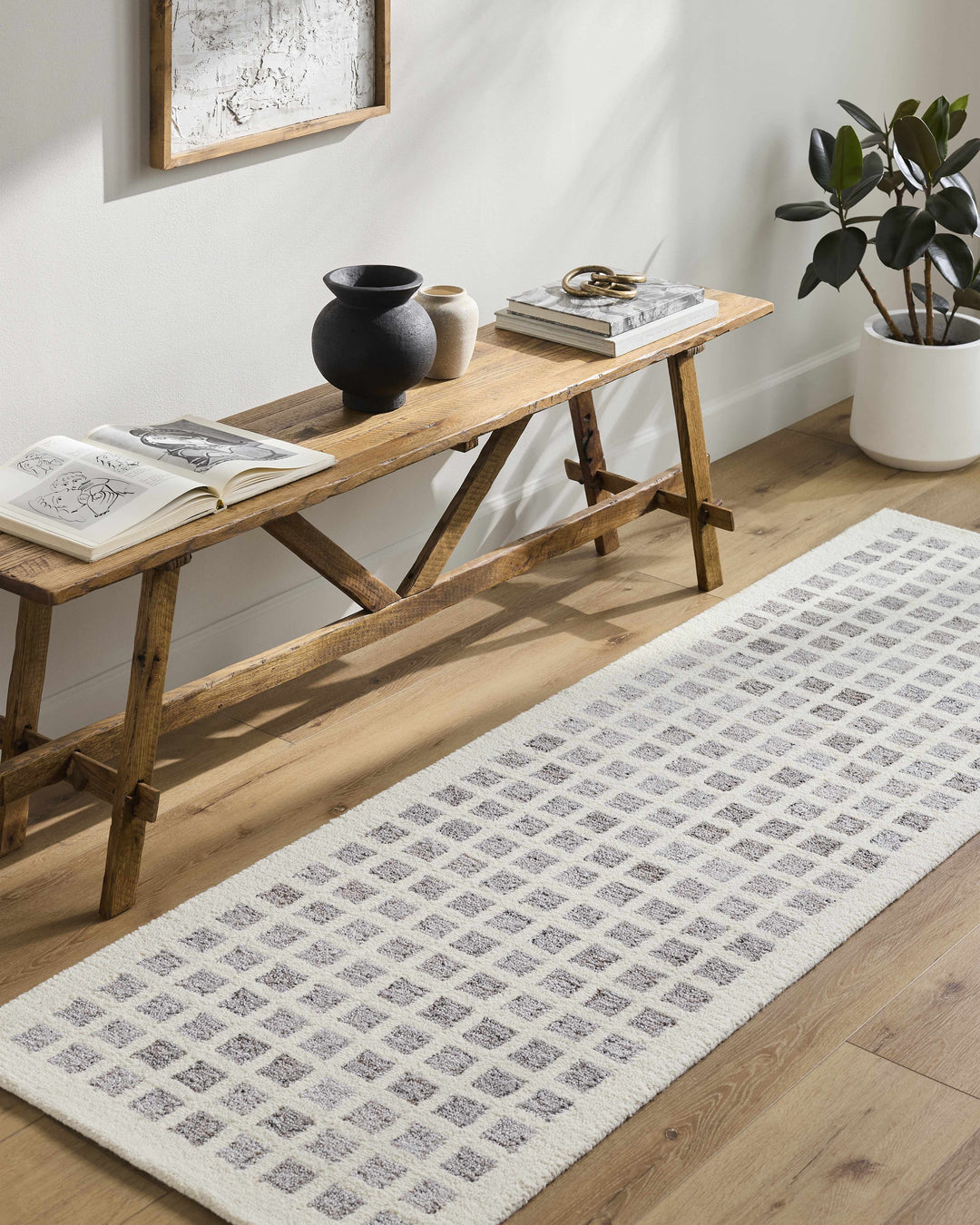 Harib Modern Style Beige And Gray Hand Tufted Wool Area Rug