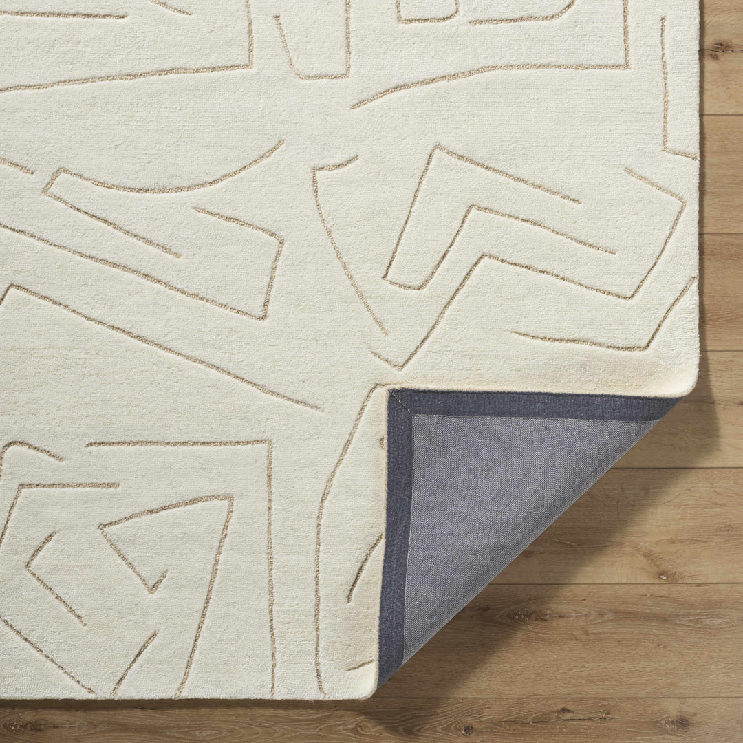 Mony Modern Abstract Design Beige Hand Tufted Wool Rug
