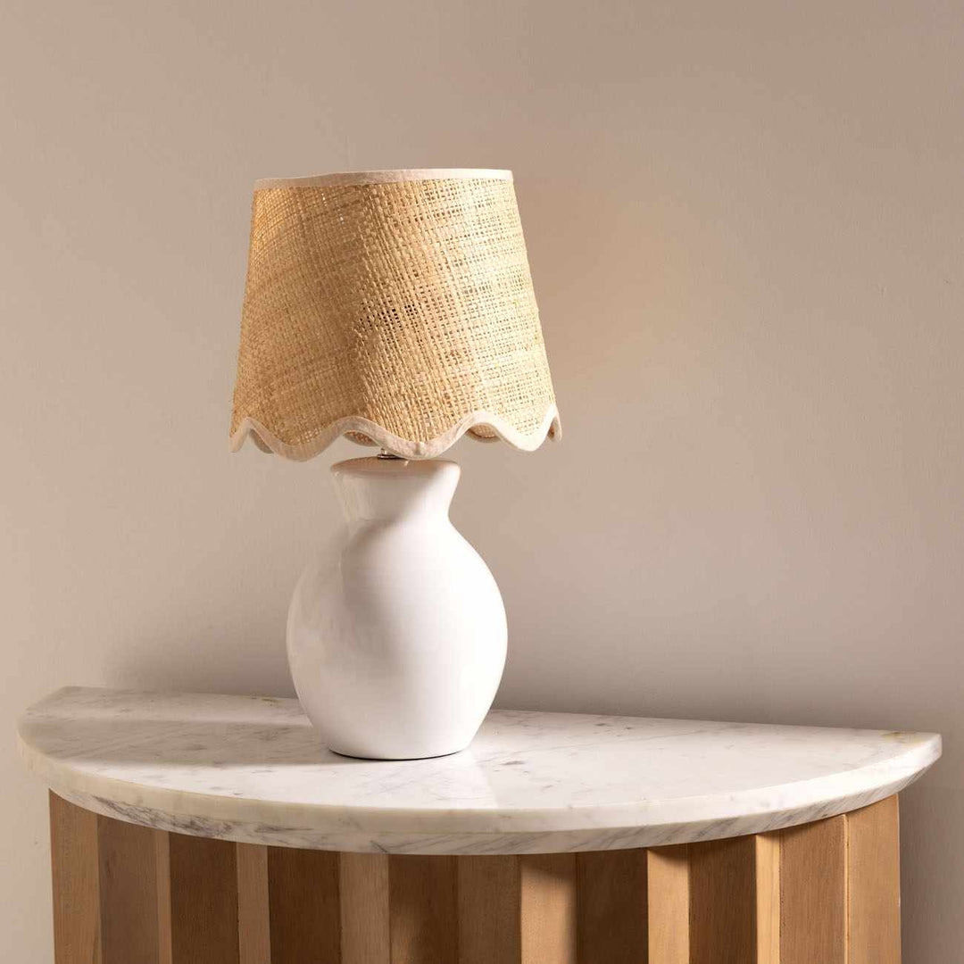 Salgareda White Ceramic Table Lamp | Transitional Accent Light