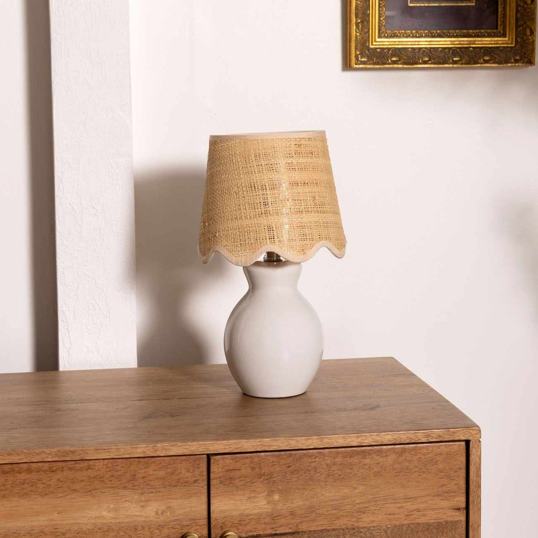 Salgareda White Ceramic Table Lamp | Transitional Accent Light
