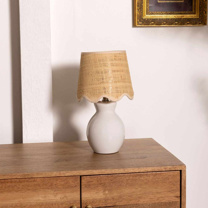Salgareda White Ceramic Table Lamp | Transitional Accent Light