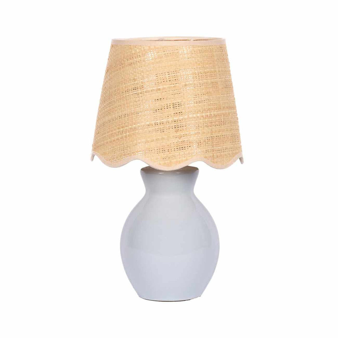 Salgareda Grey Ceramic Table Lamp – Blue & Beige Shade