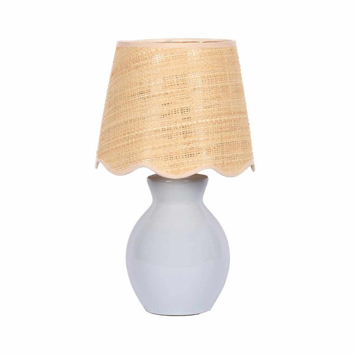Salgareda Grey Ceramic Table Lamp – Blue & Beige Shade