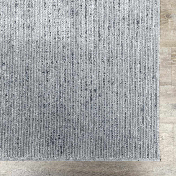 Isako Blue & Gray Modern Solid Design Washable Rug