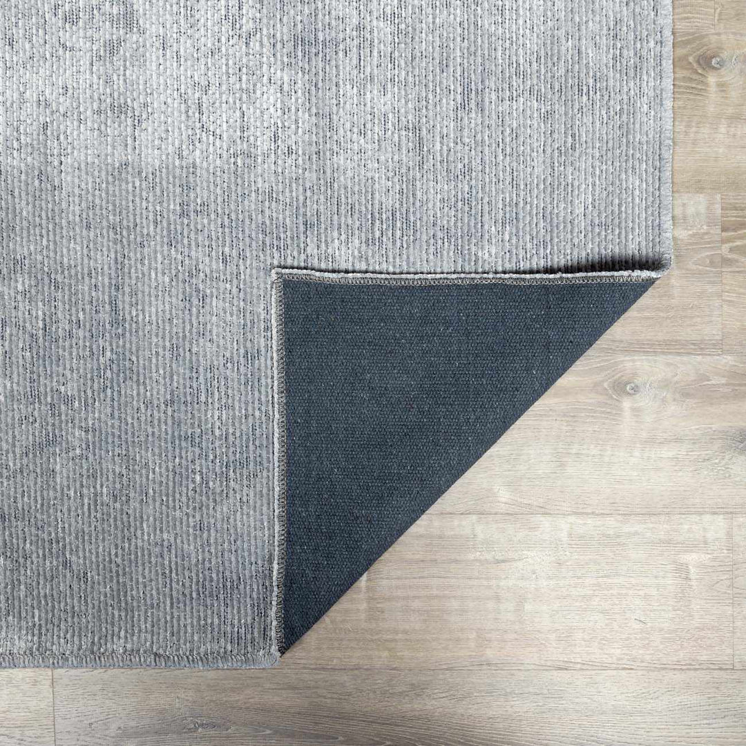 Isako Blue & Gray Modern Solid Design Washable Rug