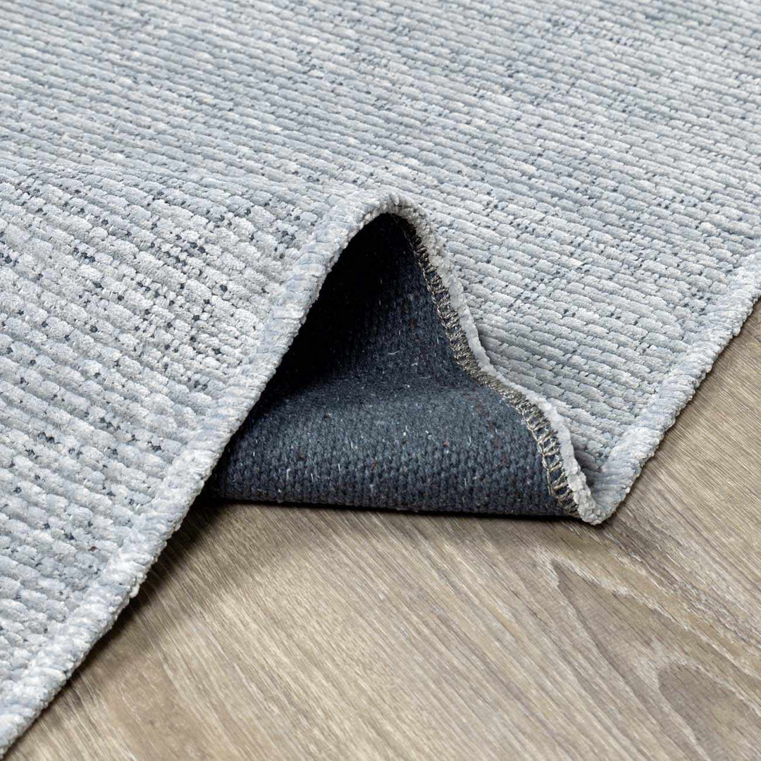 Isako Blue & Gray Modern Solid Design Washable Rug