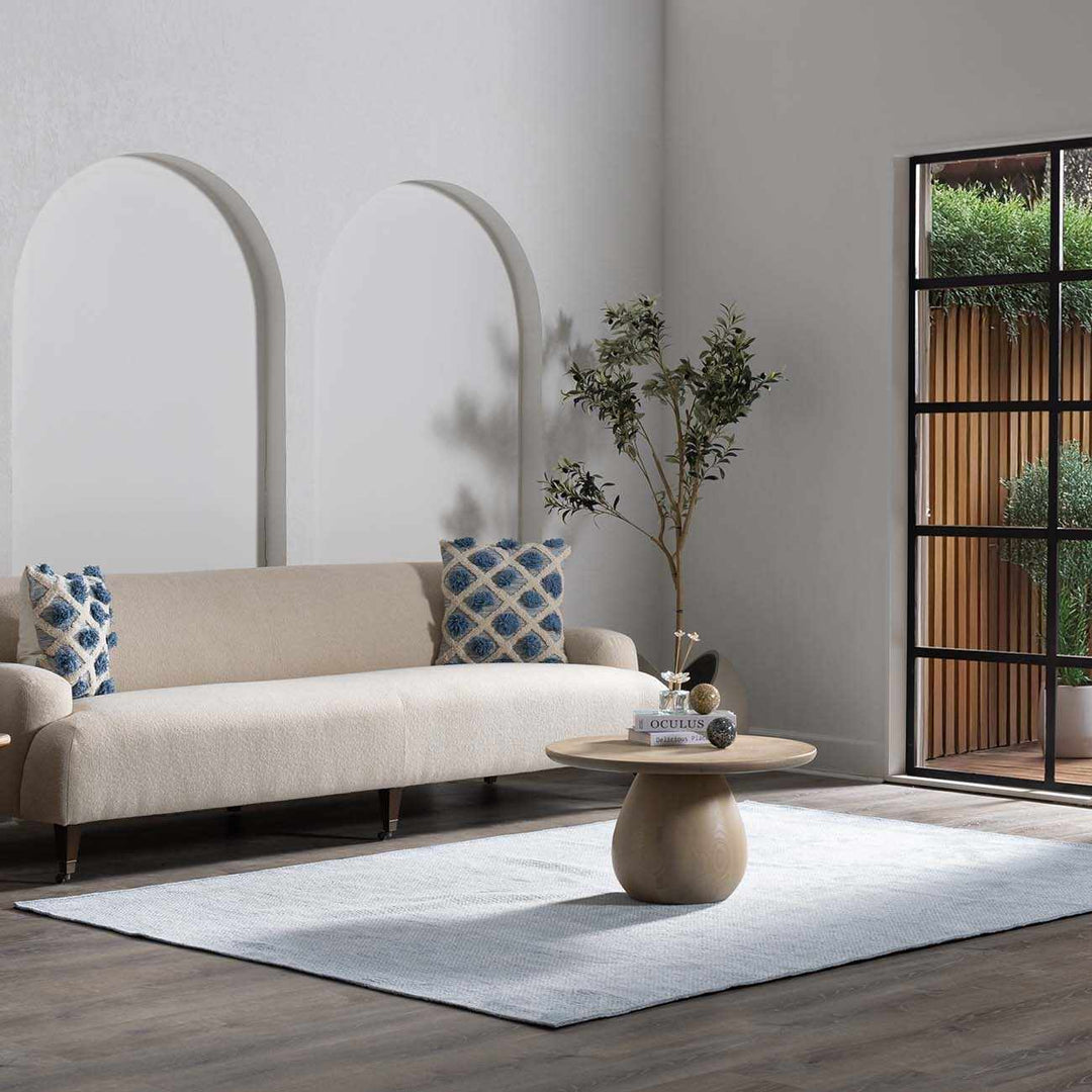 Isako Blue & Gray Modern Solid Design Washable Rug