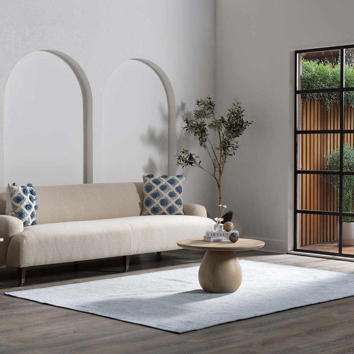 Isako Blue & Gray Modern Solid Design Washable Rug
