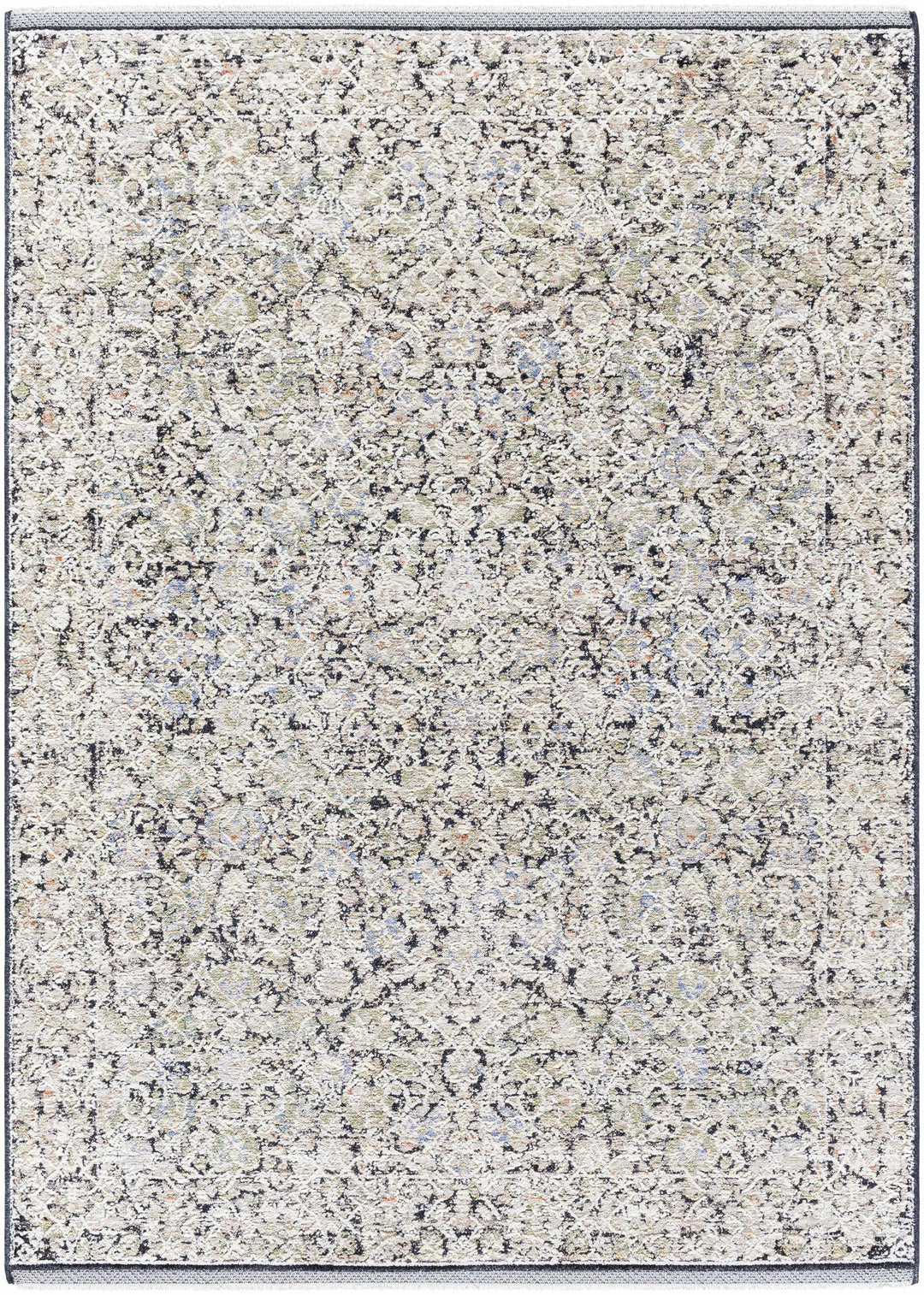 Haran Traditional Style Ivory And Blue Area Rug