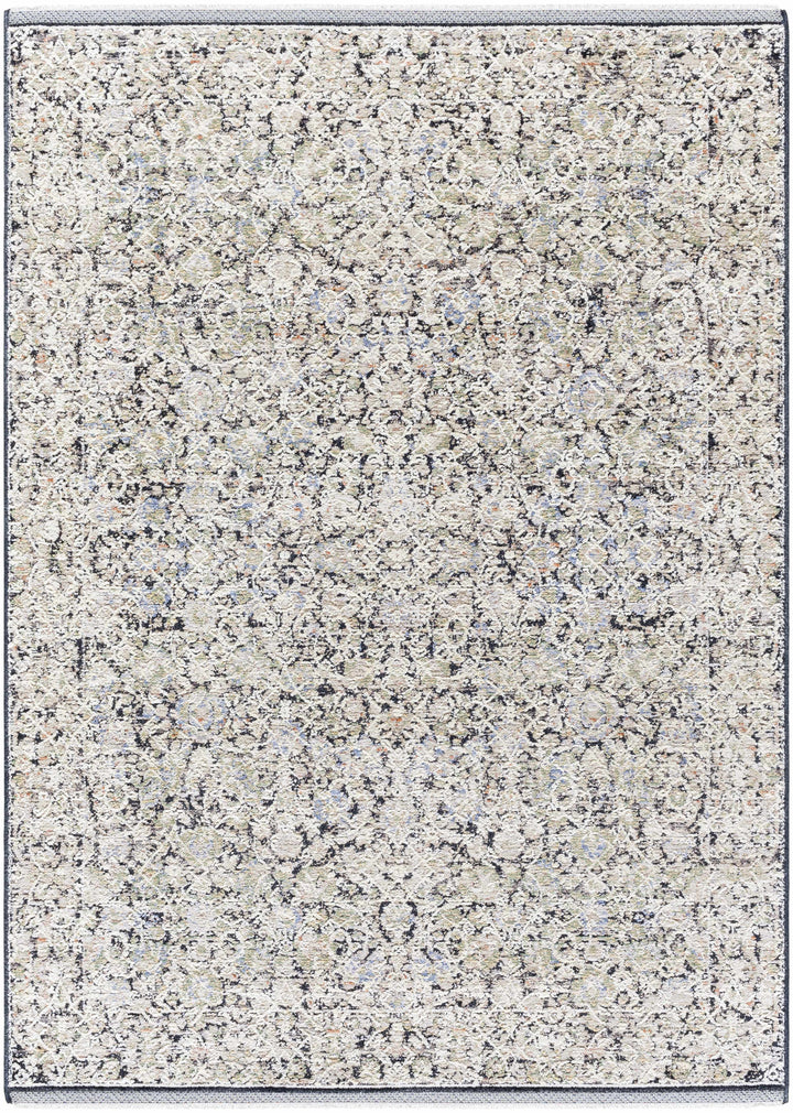 Haran Traditional Style Ivory And Blue Area Rug