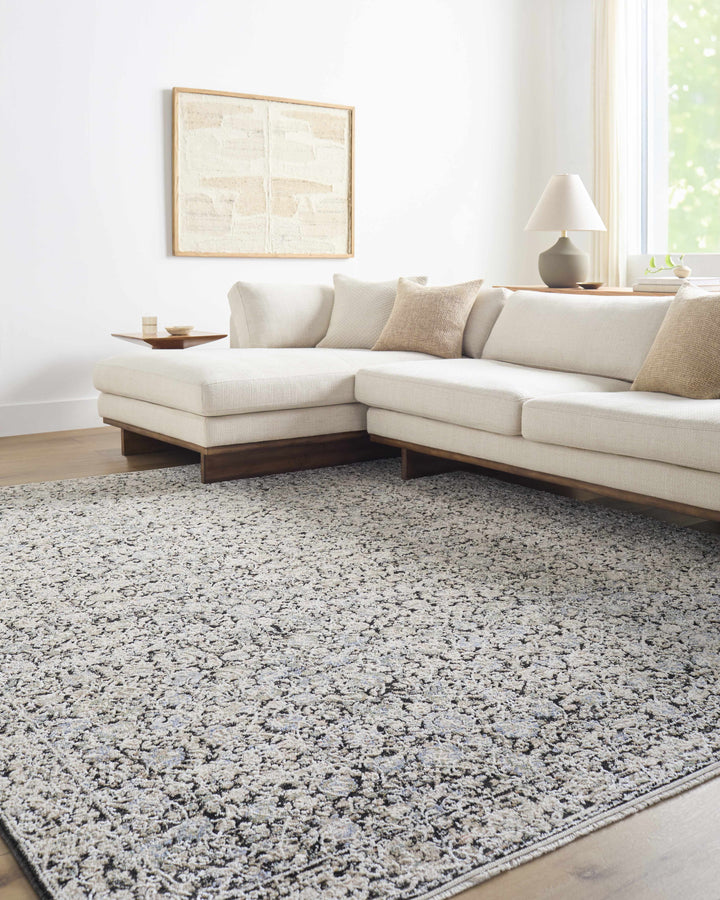 Haran Traditional Style Ivory And Blue Area Rug