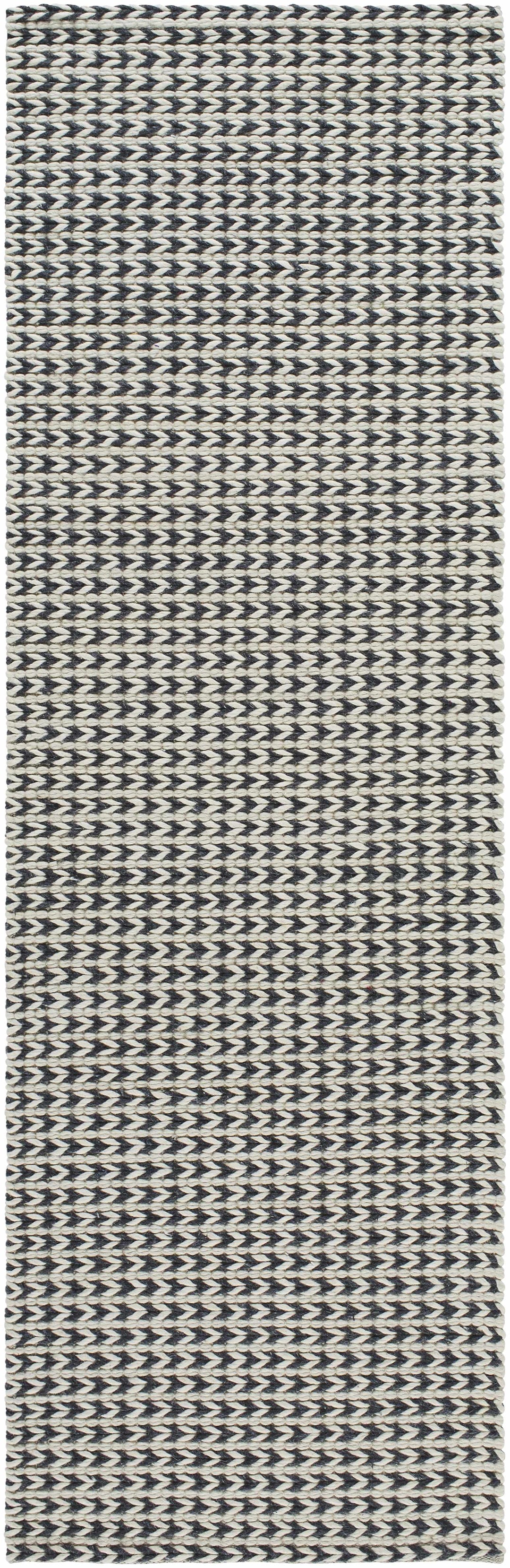 Lenci Black And White Contemporary Style Hand Woven Area Rug