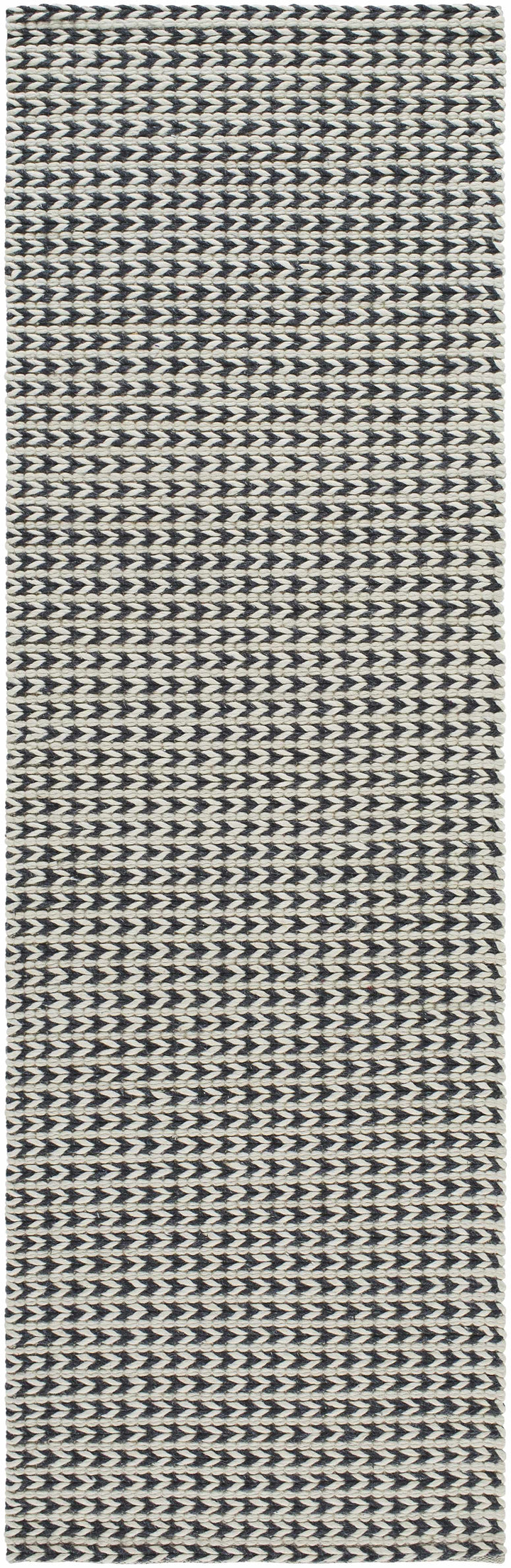 Lenci Black And White Contemporary Style Hand Woven Area Rug