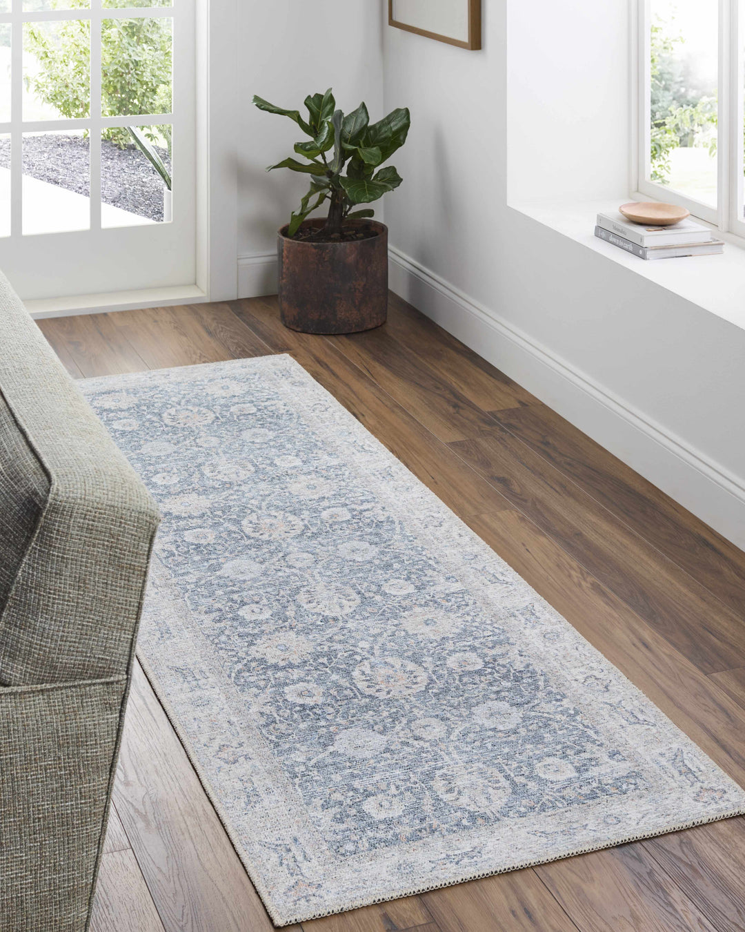 Kayin Traditional Style Gray And Beige Washable Rug