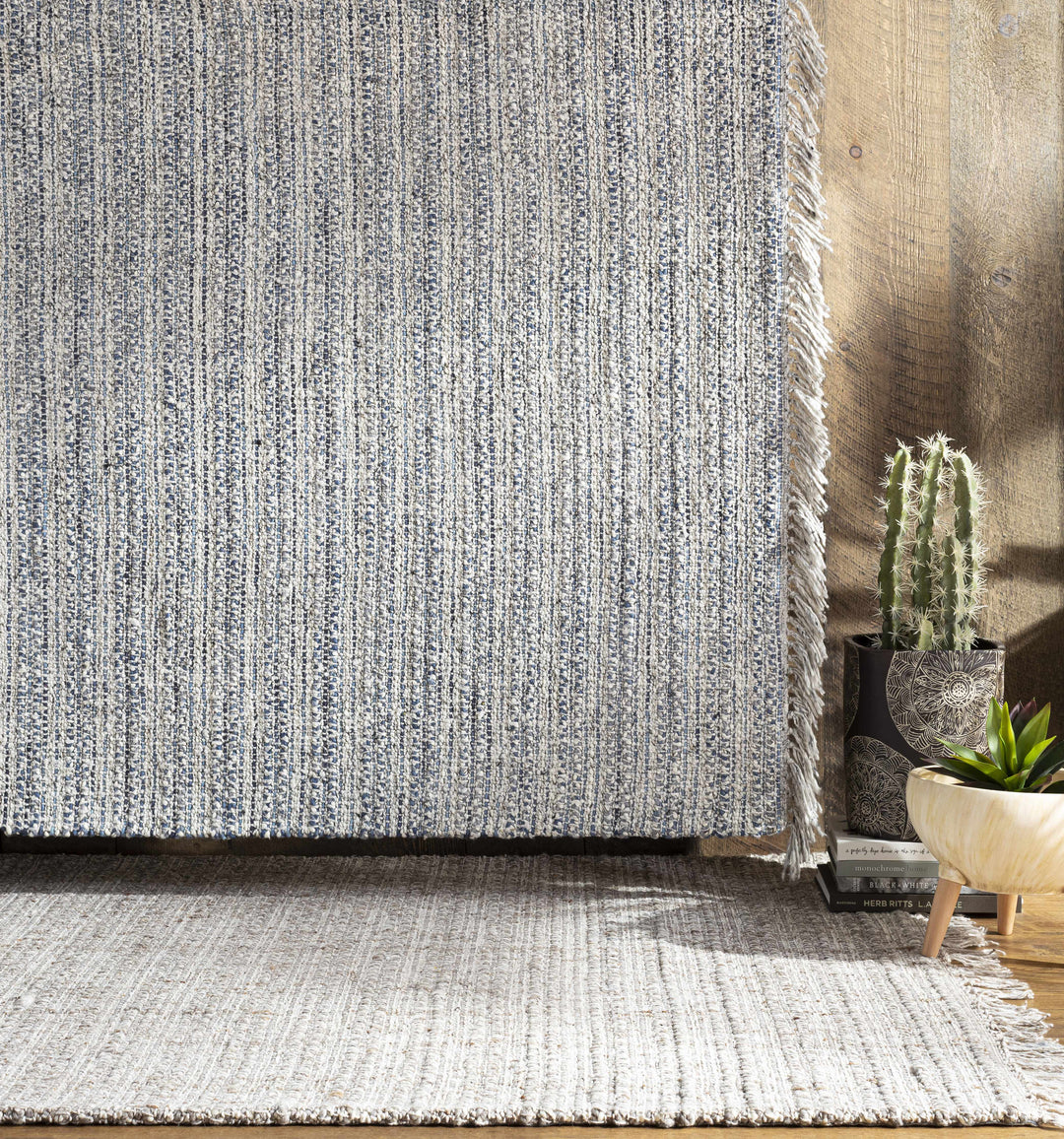 Potterspury Modern Style Gray And Blue Hand Loom Area Rug
