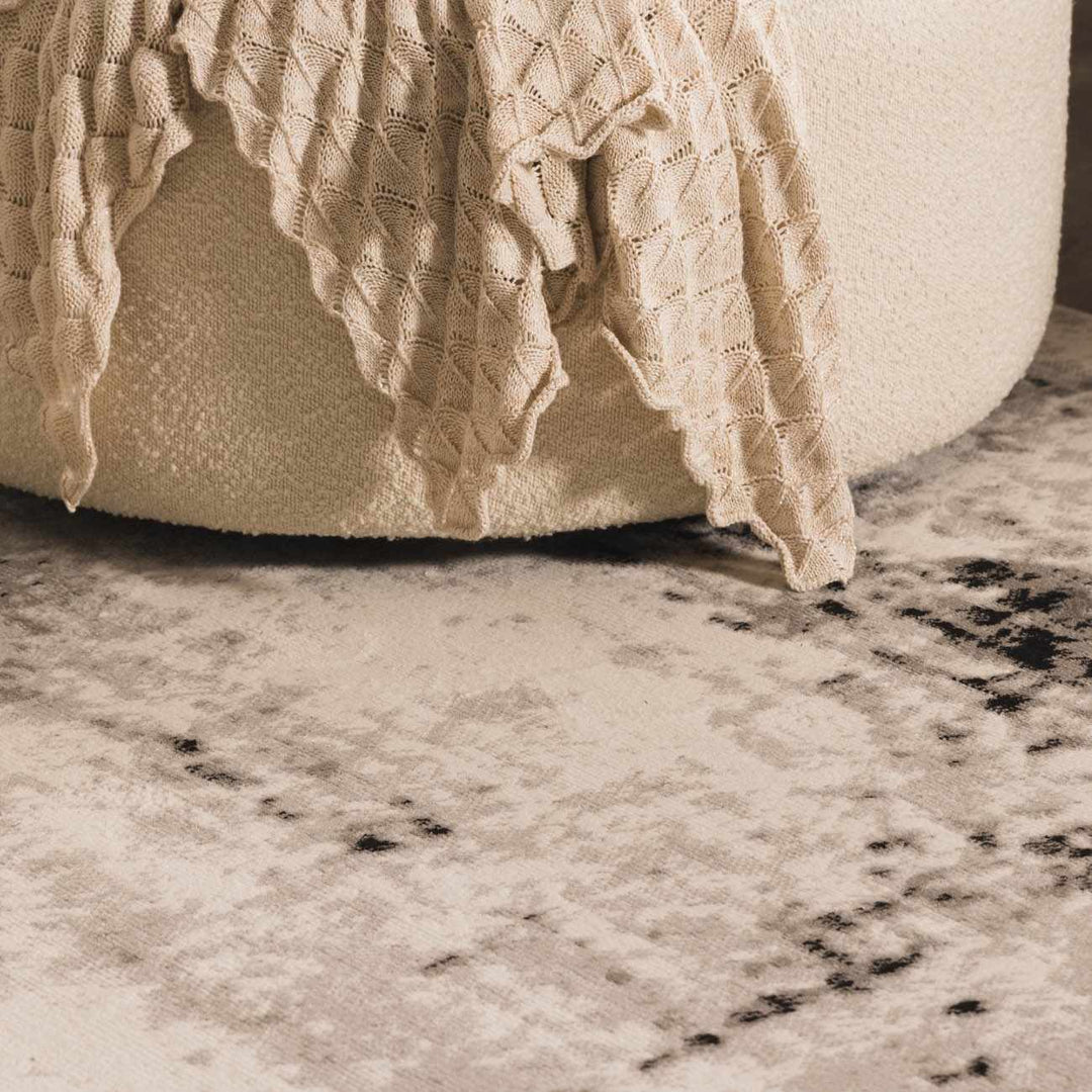 Swansboro Ivory And Black Modern Abstract Design Area Rug