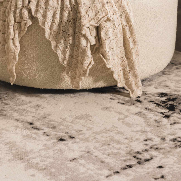 Swansboro Ivory And Black Modern Abstract Design Area Rug
