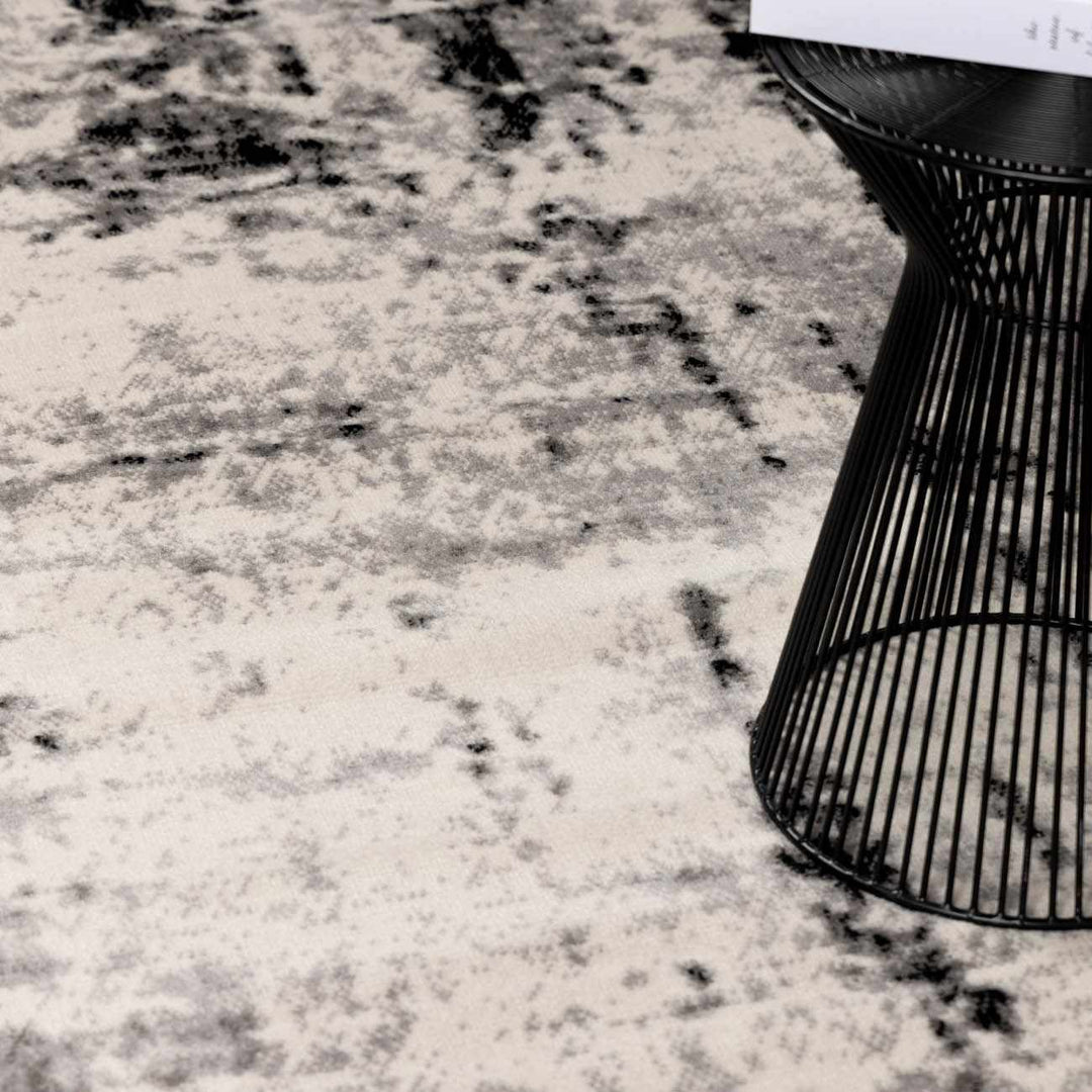 Swansboro Ivory And Black Modern Abstract Design Area Rug