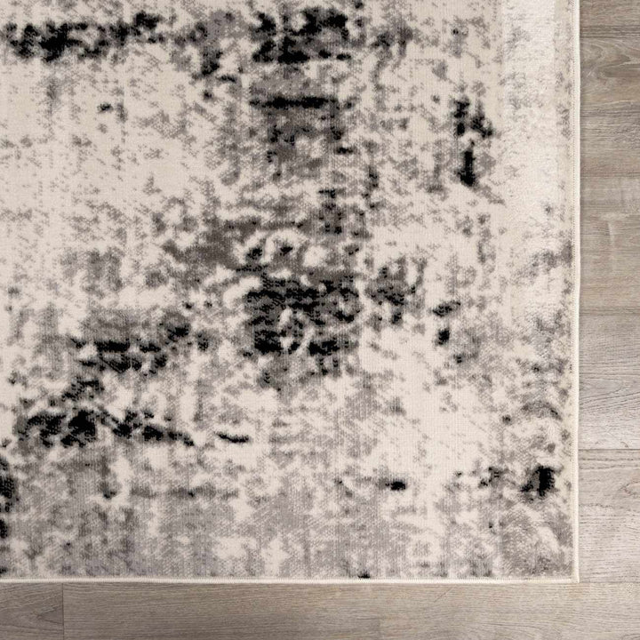 Swansboro Ivory And Black Modern Abstract Design Area Rug