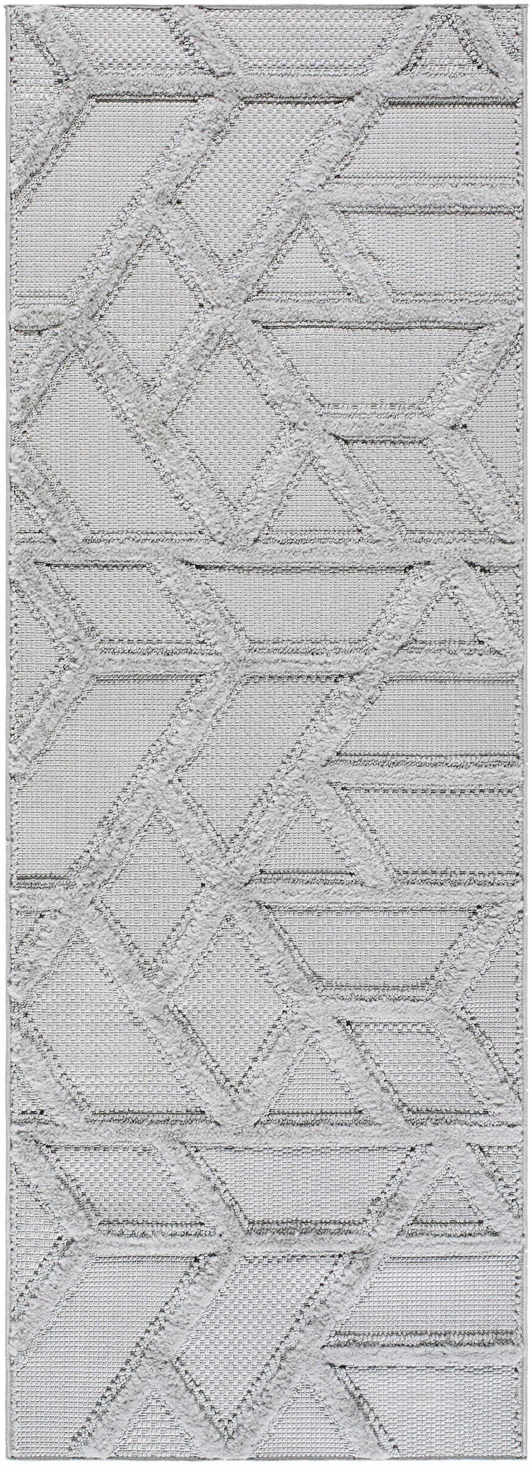 Cadak Gray Contemporary geometrical Design Outdoor Rug