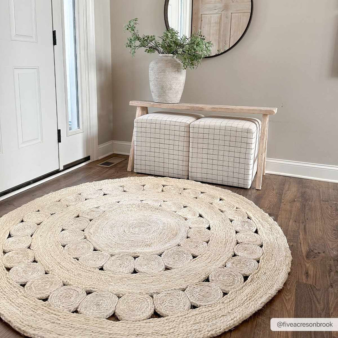Changewater Ivory Modern Style Hand Woven Area Rug