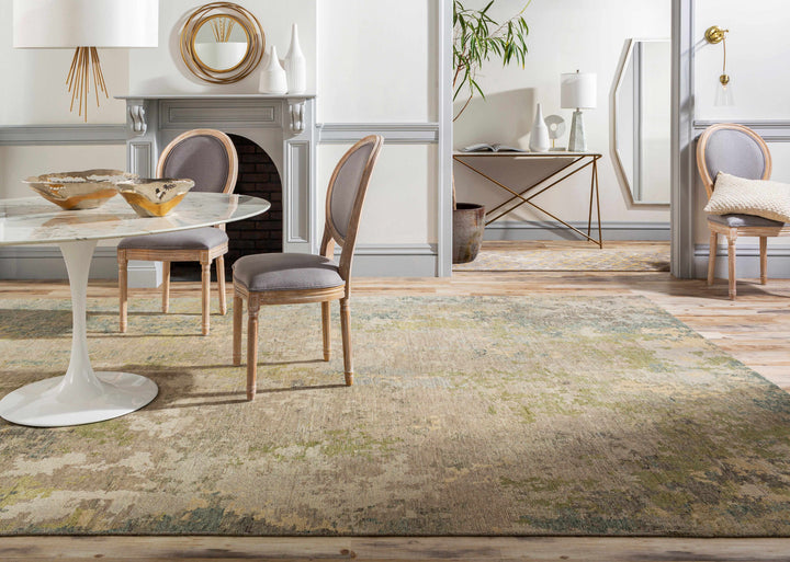 Daisytown Contemporary Abstract Silver And Beige Area Rug