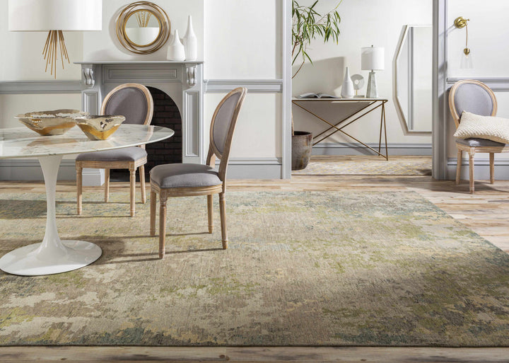 Daisytown Contemporary Abstract Silver And Beige Area Rug