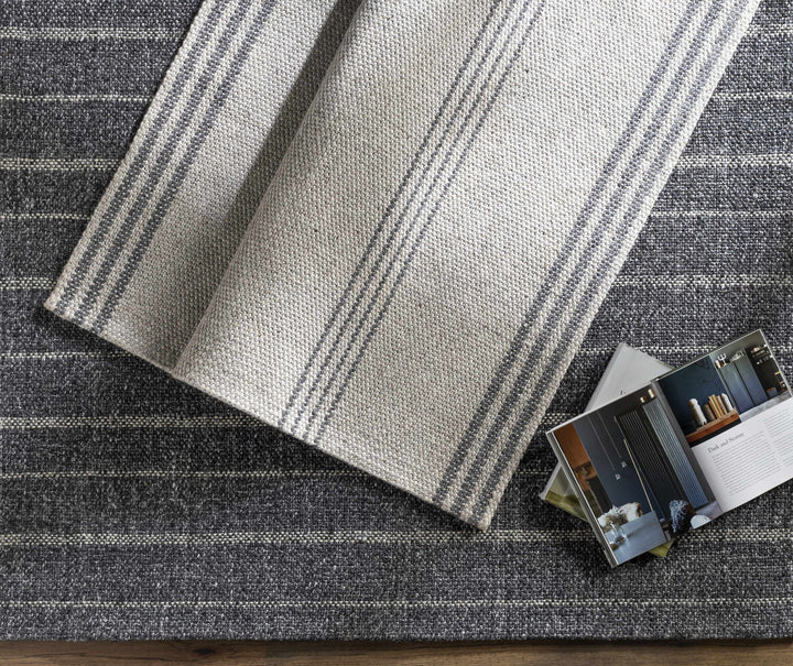 Treichlers Gray Modern Stripes Design Hand Woven Area Rug