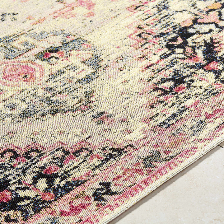 Trudy Traditional Style Ivory And Pink Outdoor Area Rug