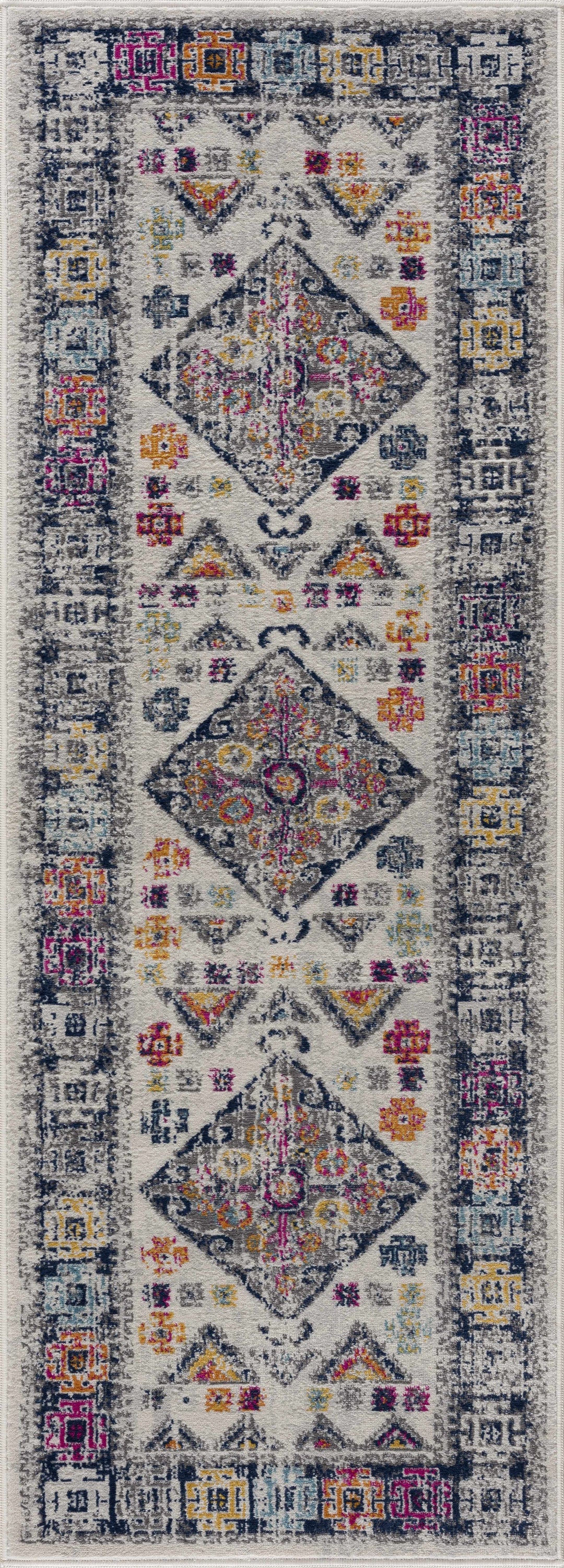 Tigriv Ivory And Blue Traditional Style Area Rug