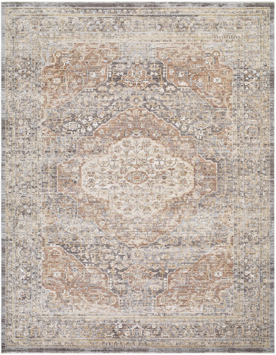 Tulio Traditional Style Beige And Brown Area Rug