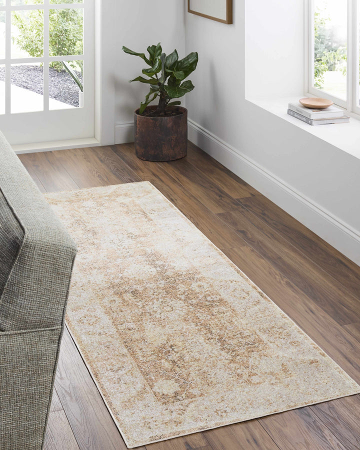 Aniyah Traditional Beige And Brown Washable Rug