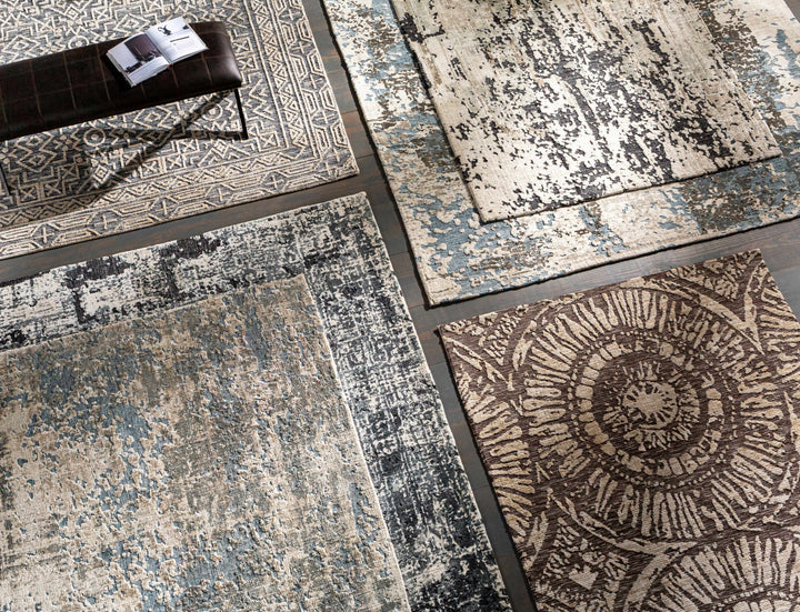 Dundry Ivory And Charcoal Modern Abstract Design Hand Woven Area Rug