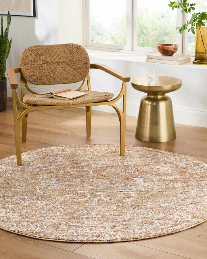 Tylie Traditional Style Brown Area Rug